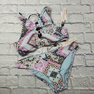 NWT Nanette Lepore High Neck Laced Marrakesh Megerie Hannah Bikini size 10